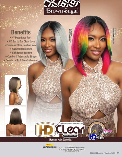 Mane Concept Brown Sugar 100% Human Hair Mix HD Clear Lace Wig BSHC201 Manon - Elevate Styles
