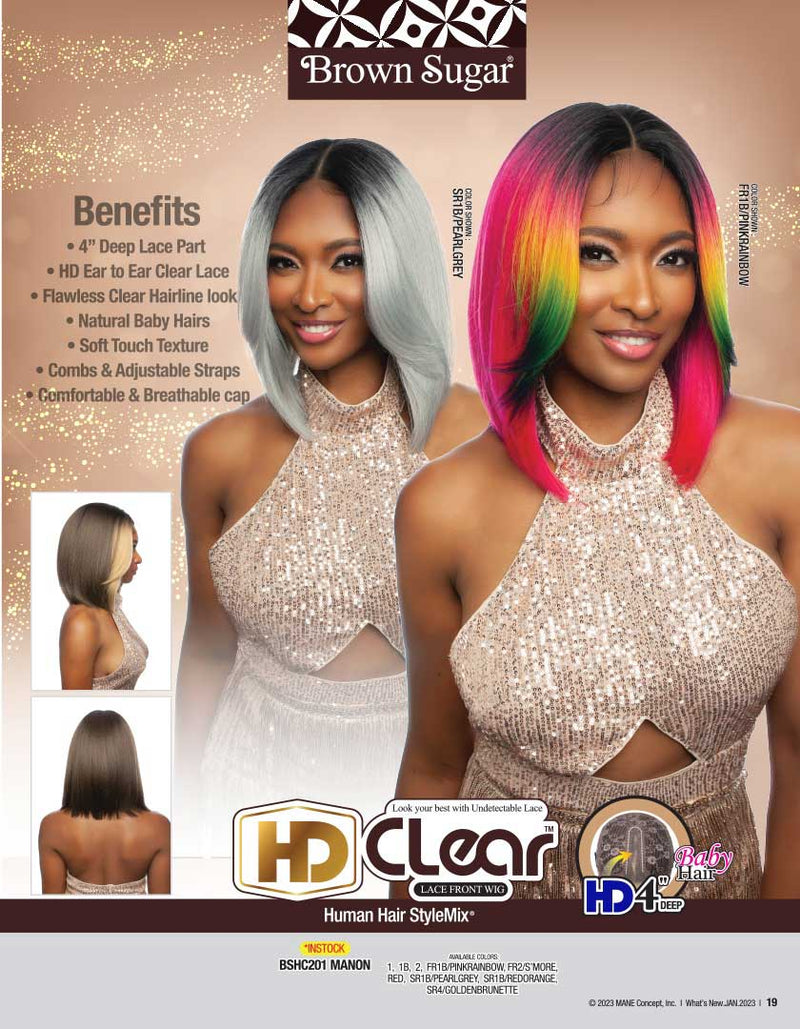 Mane Concept Brown Sugar 100% Human Hair Mix HD Clear Lace Wig BSHC201 Manon - Elevate Styles