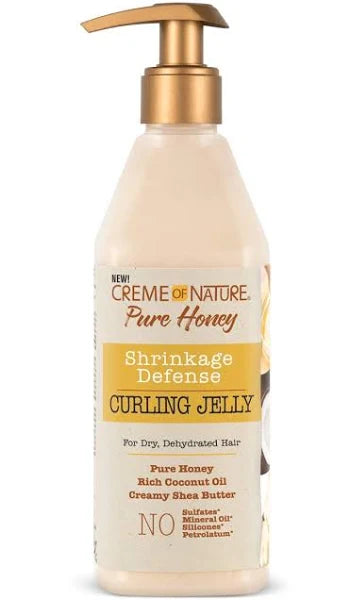 Creme of Nature Pure Honey Shrinkage defense Defense Curling Jelly 12 Oz - Elevate Styles